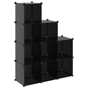 vidaXL Regalsystem mit 9 W&uuml;rfeln Schwarz PP