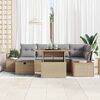 vidaXL Garten-Sofa-Set 7 pcs Beige Poly-Rattan