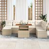 vidaXL Garten-Sofa-Set mit Kissen 9 pcs Beige und Creme