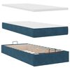 vidaXL Ottoman-Bett mit Matratzen & LEDs Dunkelblau 180x200 cm Samt