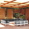 vidaXL 13-tlg. Garten-Lounge-Set mit Kissen Weiß Kiefernholz