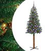 vidaXL Schlanker Weihnachtsbaum mit 300 LEDs mit Ständer Grün 180 cm