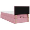 vidaXL Ottoman-Bett mit Matratze & LEDs Rosa 90x190 cm Samt