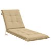 vidaXL Sonnenliege Kissen GEMERT 100 % Polyester Beige 190 x 50 x 9 cm