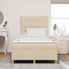vidaXL Boxspringbett mit Matratze Creme 120 x 200 cm Stoff
