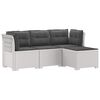 vidaXL 4-Sitzer Garten Sofa mit Kissen Rattan Look PP Wei&szlig;