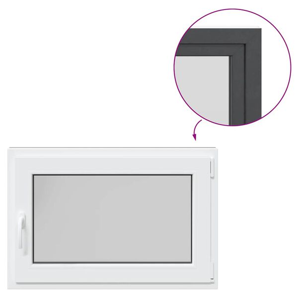 vidaXL Kellerfenster "RISOR" 90x60 cm Drehkipp DIN Rechts Anthrazit