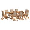 vidaXL 9-tlg. Garten-Essgruppe Massivholz Akazie und Textilene