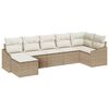 vidaXL Garten-Sofa-Set 7 Stk. Beige und Creme Poly-Rattan