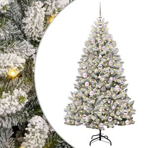 vidaXL K&uuml;nstlicher klappbarer Weihnachtsbaum Gr&uuml;n und Wei&szlig; 180 cm