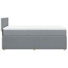 vidaXL Boxspringbett mit Matratze Hellgrau 90x200 cm Stoff