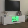vidaXL TV-Schrank mit LED-Leuchten Hochglanz-Wei&szlig; 120x30x36 cm