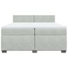 vidaXL Boxspringbett mit Matratze Hellgrau 200x200 cm Samt