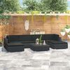 vidaXL 7-tlg. Garten-Lounge-Set mit Auflagen Poly Rattan Schwarz