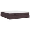 vidaXL Ottoman-Bett mit Matratzen Dunkelbraun 180x200 cm Stoff