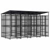 vidaXL Outdoor-Hundezwinger mit Dach Stahl 7,37 m&sup2;