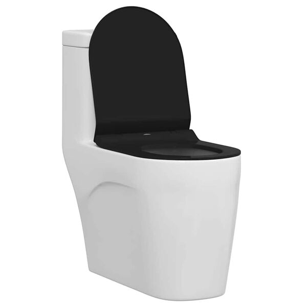vidaXL Toilettensitz Verstellbar Schwarz 48,5 x 36 x 5 cm Polypropylen