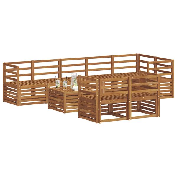 vidaXL Sofagarnituren 9 pcs Natur Massivholz Akazie