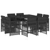 vidaXL 9-tlg. Garten-Essgruppe mit Kissen Schwarz Poly Rattan