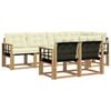 vidaXL Outdoor-Sofagarnitur 7 Stk. Wei&szlig; und Creme