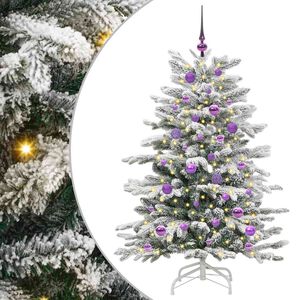 vidaXL K&uuml;nstlicher klappbarer Weihnachtsbaum Wei&szlig; 150 cm PE und PVC