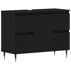 vidaXL Waschbeckenschrank Schwarz Eichen-Optik 80 x 33 x 60 cm
