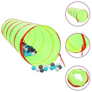 vidaXL Spieltunnel mit 250 B&auml;llen Gr&uuml;n 175 cm Polyester