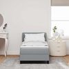 vidaXL Boxspringbett mit Matratze Hellgrau 80 x 200 cm Stoff