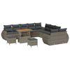 vidaXL Garten-Sofa-Set mit Kissen mit Speicher 13 pcs Grau
