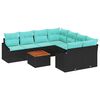 vidaXL Gartensofa-set 9 stk. Schwarz Poly-Rattan
