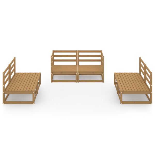 vidaXL 6-tlg. Garten-Lounge-Set Honigbraun Massivholz Kiefer