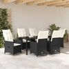 vidaXL Garten Essgruppe mit Kissen 7 pcs Schwarz Poly-Rattan