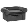 vidaXL Hundesofa mit Schublade Dunkelgrau 75x50x38 cm Pl&uuml;sch