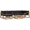 vidaXL Outdoor-Sofagarnitur mit Kissen 19 pcs Nat&uuml;rlich und Schwarz