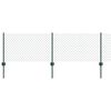 vidaXL Zaun mit Pfosten Gr&uuml;n 0,6 x 25 m Stahl und PVC