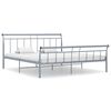 vidaXL Bettgestell Grau Metall 180x200 cm