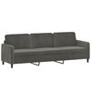 vidaXL 3-Sitzer-Sofa mit Kissen Dunkelgrau 210 cm Samt