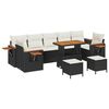 vidaXL Gartensofa-set 10 stk. Schwarz Poly-Rattan