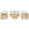 vidaXL 9-tlg. Garten-Lounge-Set mit Kissen Gr&uuml;n Impr&auml;gniertes Holz