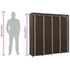 vidaXL Kleiderschrank mit 4 Fächern Braun 175 x 45 x 170 cm