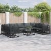 vidaXL Gartensofa-set mit Kissen 10 pcs Schwarz Aluminium