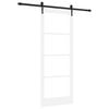 vidaXL Schiebet&uuml;r 83 x 211 cm Massivholz Kiefer und Glas Wei&szlig;
