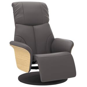 vidaXL Relaxsessel mit Fu&szlig;teil Grau Kunstleder
