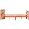 vidaXL Massivholzbett ohne Matratze Wachsbraun 135x190 cm Kiefernholz