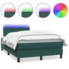 vidaXL Boxspringbett mit Matratze & LED Dunkelgr&uuml;n 120x210 cm Samt