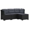 vidaXL 4-Sitzer Garten Sofa mit Kissen Rattan Look PP Anthrazit