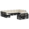 vidaXL Gartensofa-set 12 pcs Schwarz und Cremewei&szlig; Poly-Rattan