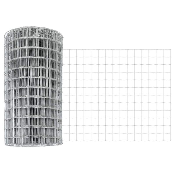 vidaXL Eurozaun Silber 0,4 x 25 m Feuerverzinktes Eisen
