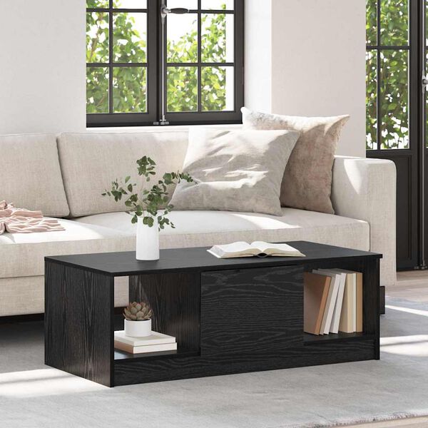 vidaXL Couchtisch Schwarz Eichen-Optik 102 x 50 x 36cm Holzwerkstoff