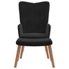 vidaXL Relaxsessel mit Hocker Schwarz Samt